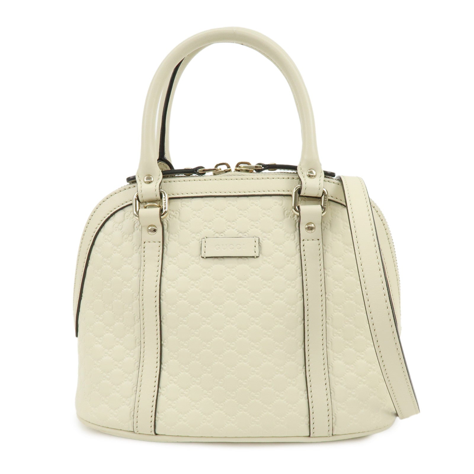 GUCCI Micro Guccissima Leather 2WAY Bag Hand Bag Ivory 449654
