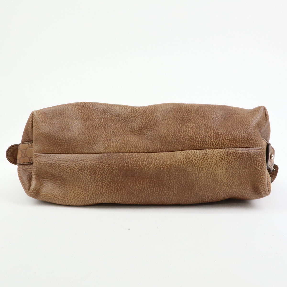 GUCCI Bamboo Embossed Leather Boston Bag Hand Bag Brown 232959