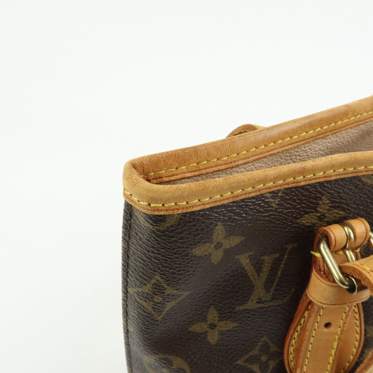 Louis Vuitton Monogram Canvas Bucket PM Hand Bag Brown M42238