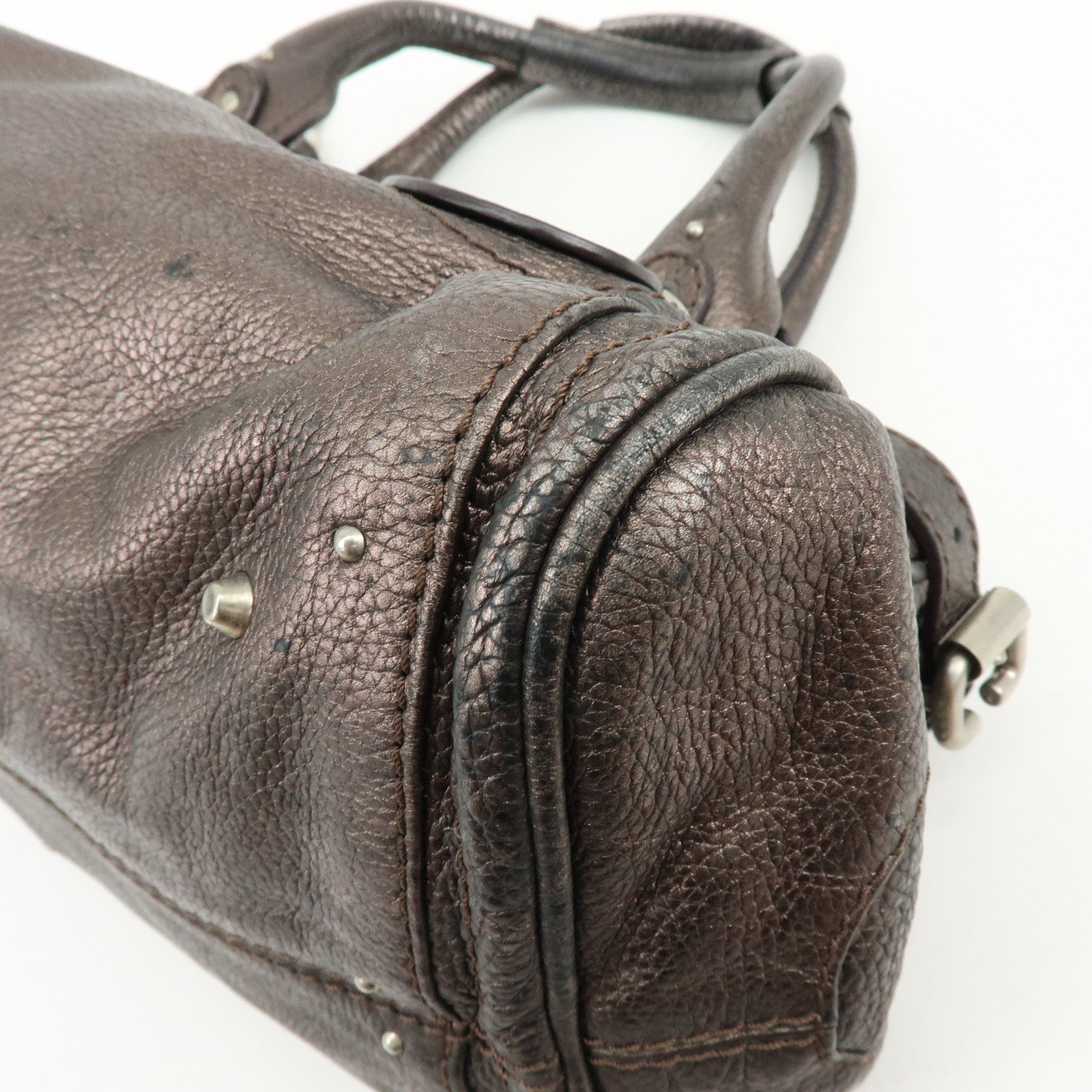 Chloe Paddington Leather Hand Bag Shoulder Bag Bronze