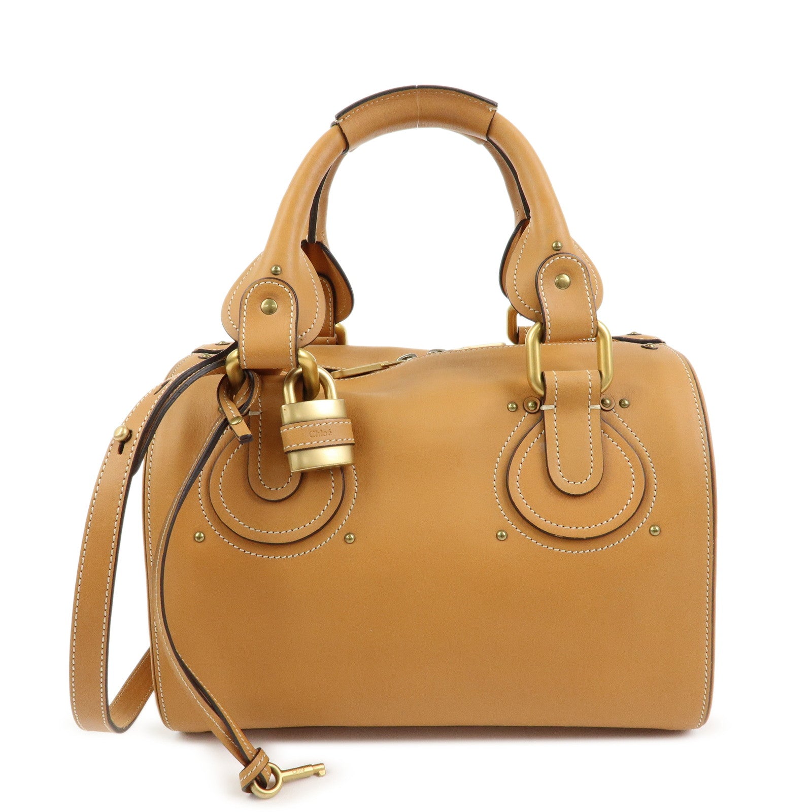 Chloe Paddington Leather 2Way Bag Hand Bag Shoulder Bag Brown