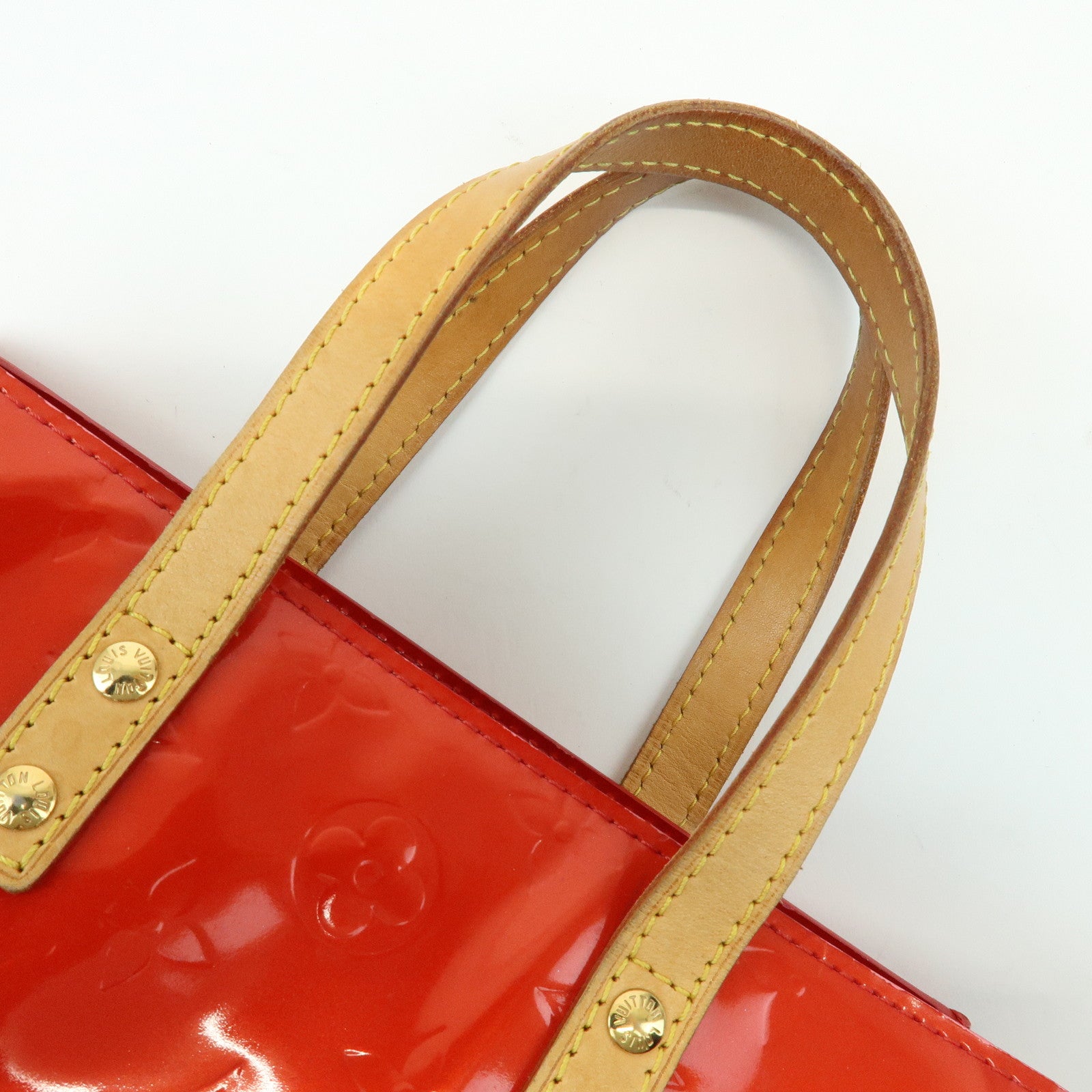 Louis Vuitton Monogram Vernis Reade PM Hand Bag Rouge M91088