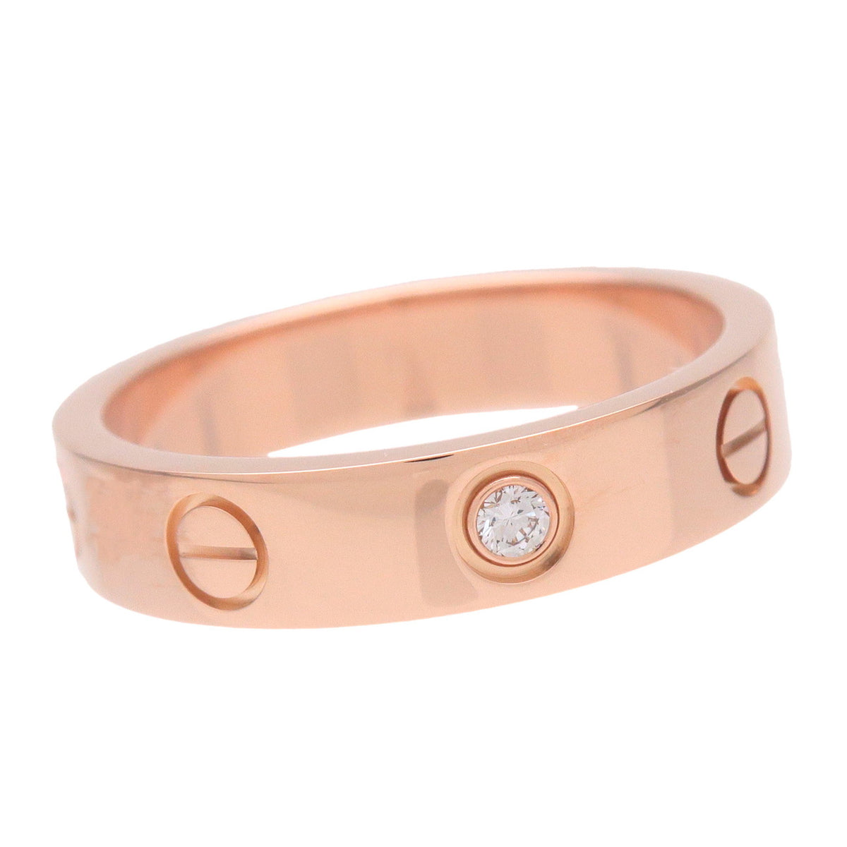 Cartier Mini Love 1P Diamond Ring K18 750PG Rose Gold #50 US5.25 EU50