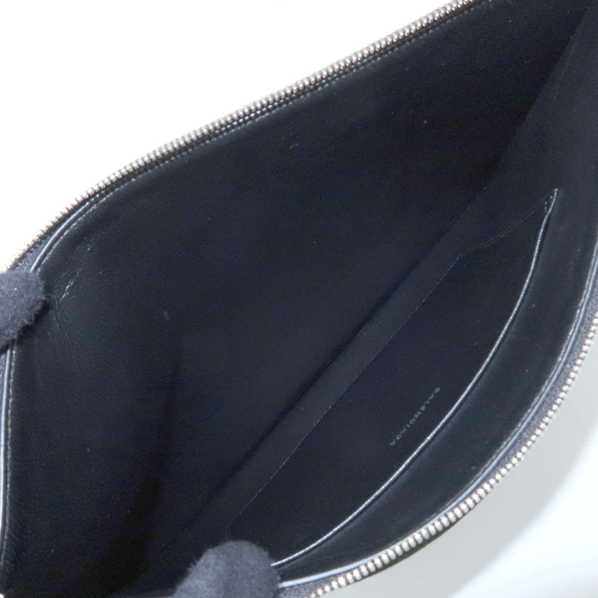 BALENCIAGA Signature PVC Leather Clutch Bag Flat Pouch Black 702627