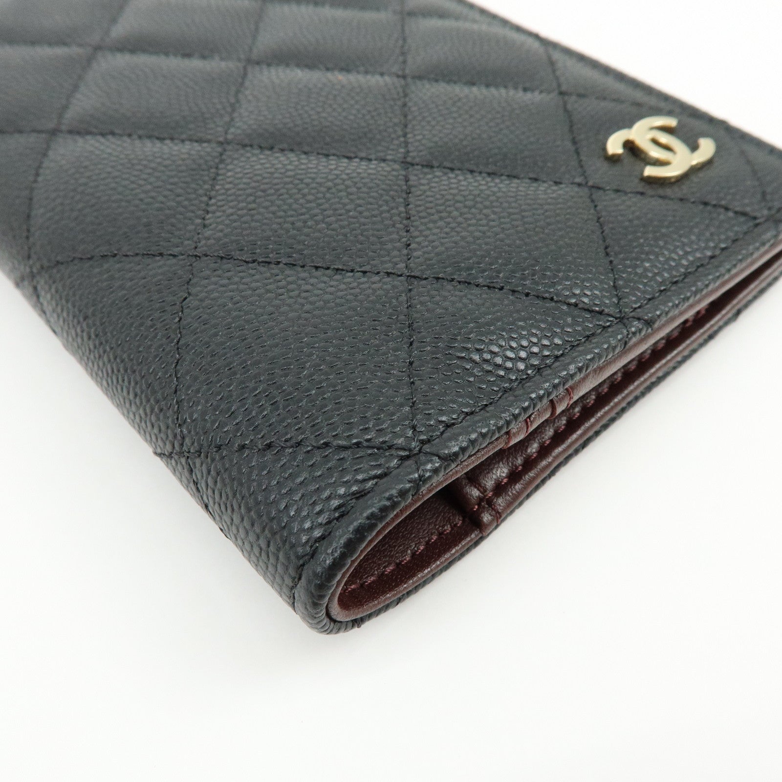 CHANEL COCO Mark Matelasse Caviarskin Agenda Cover Black