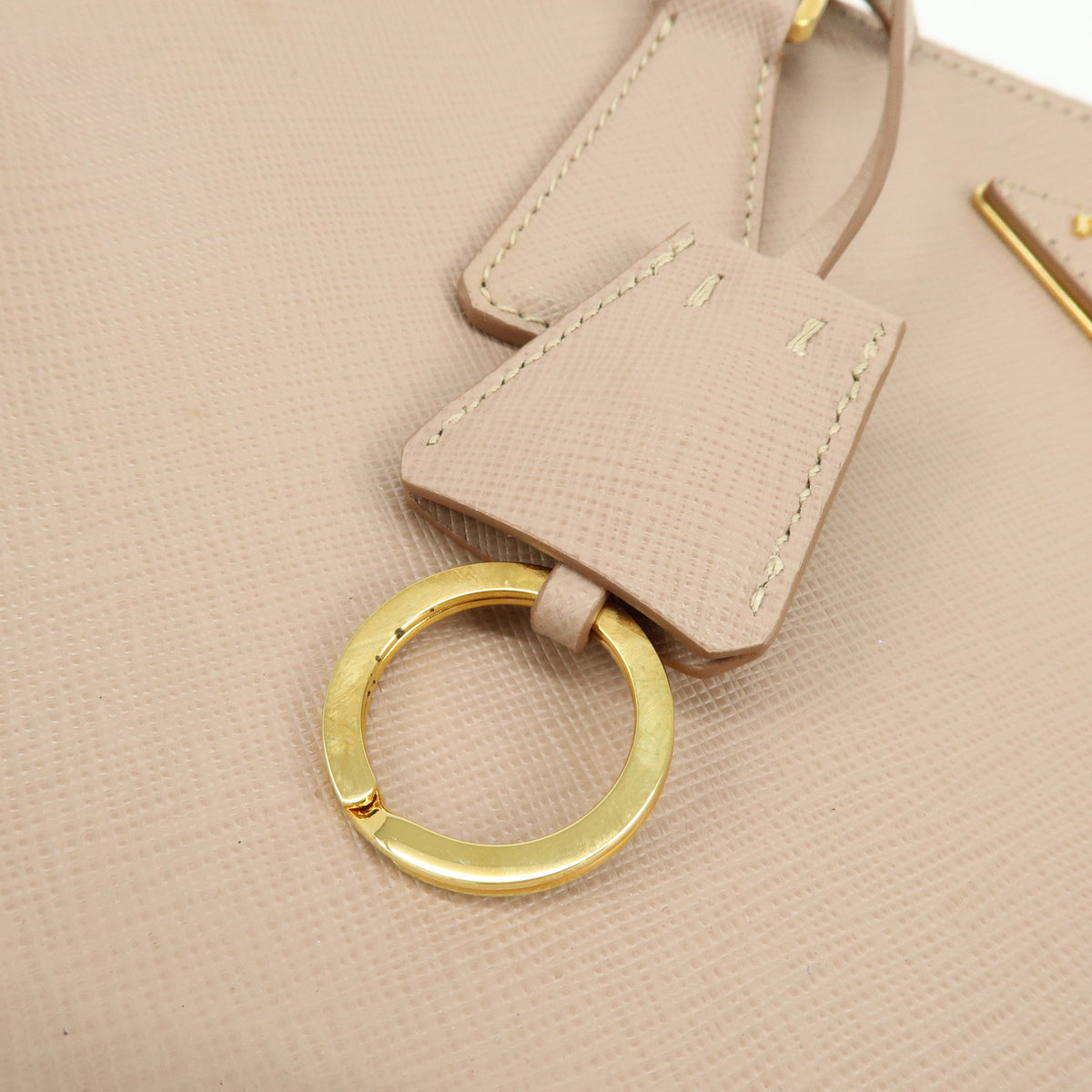 PRADA Triangle Logo Galleria Saffiano Leather 2Way Bag Beige BN1801