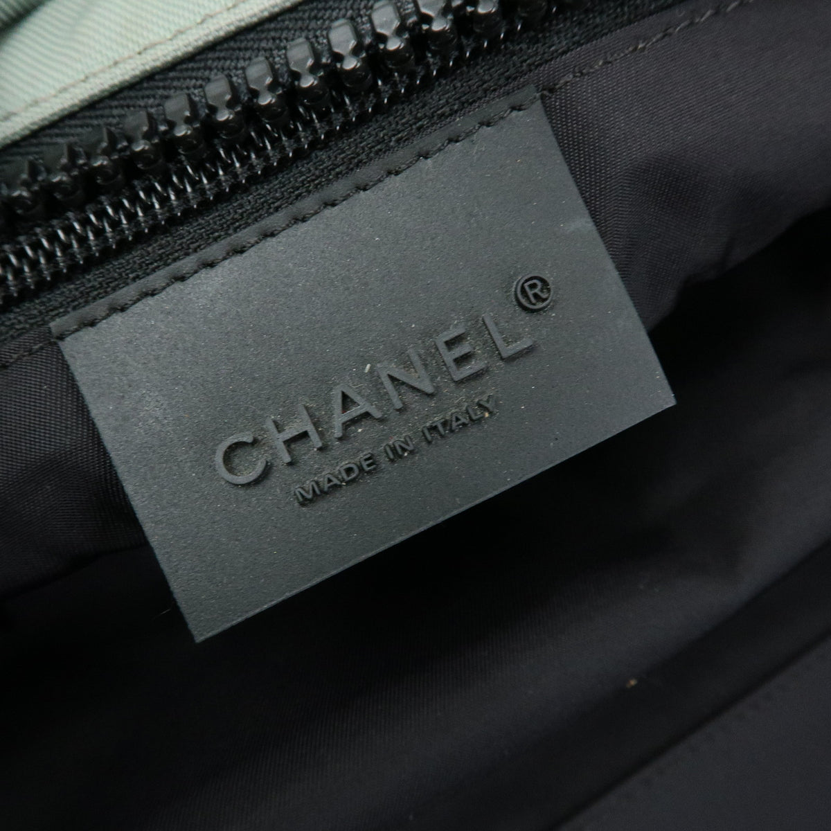 CHANEL Sport Line Nylon Canvas  Boston Bag Black Emerald Green