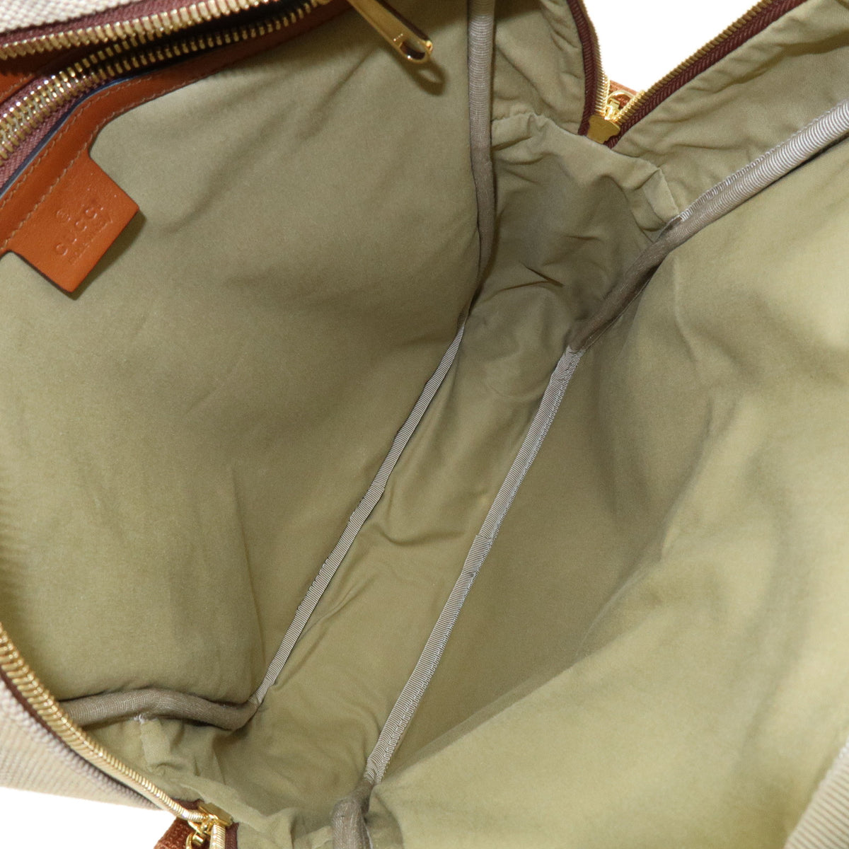 GUCCI Sherry Canvas Leather Backpack Rucksack Beige Brown 575063