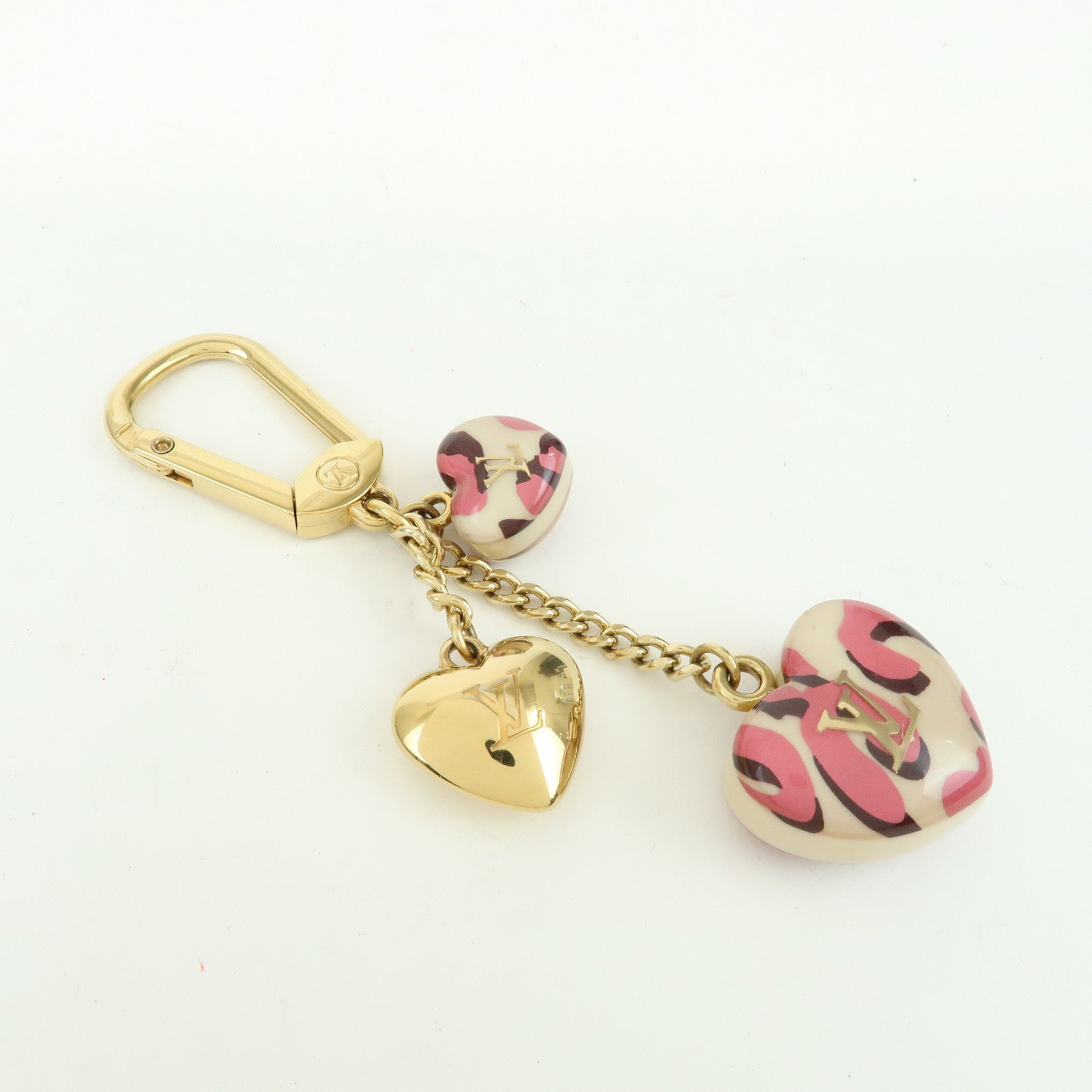 Louis Vuitton Porte Cles Leopard Bag Charm Blanc Corail M66263