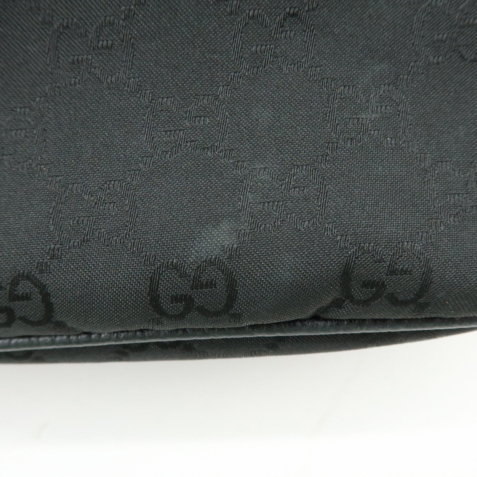 GUCCI GG Nylon Leather 2Way Bag Hand Shoulder Bag Black 420023