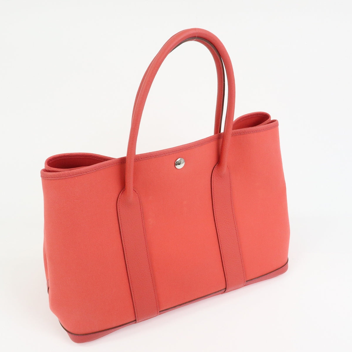 HERMES Garden Party PM Toile Ash Leather □N Stamped Tote Bag