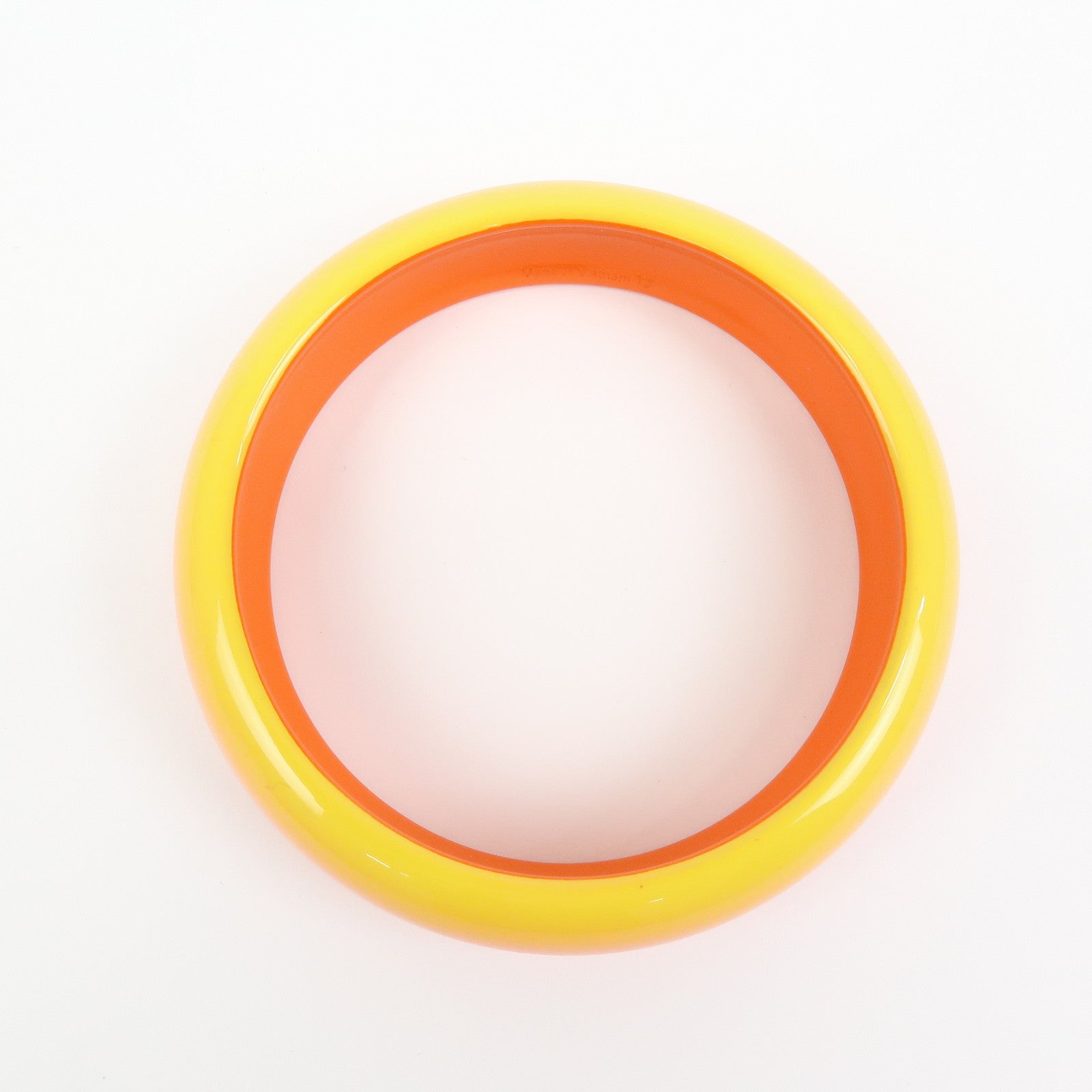 HERMES Fusion Lacquered Wood Bangle Bracelet Orange Pink