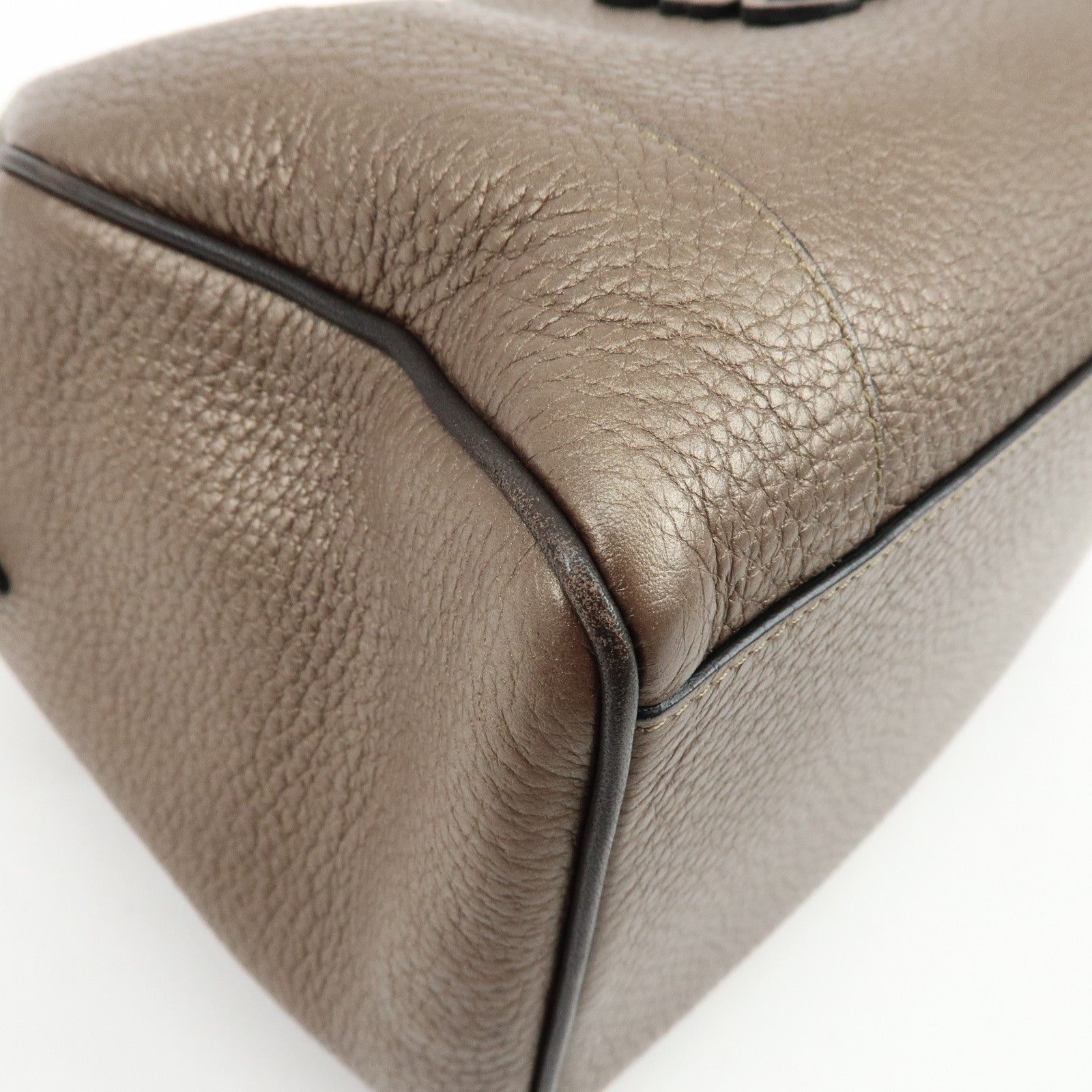 LOEWE Anagram Leather 2Way Bag Hand Bag Boston Bag Bronze