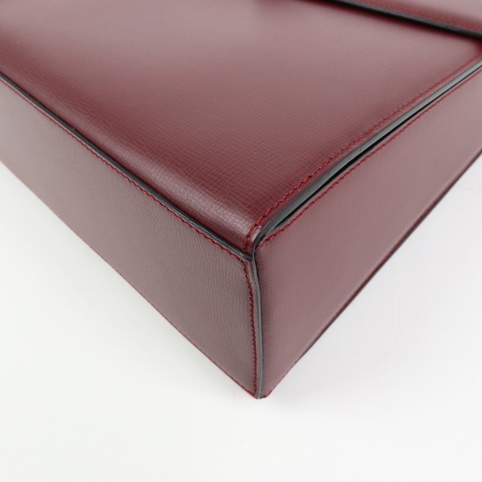 Cartier Must de Cartier Leather Top Handle Hand Bag Bordeaux
