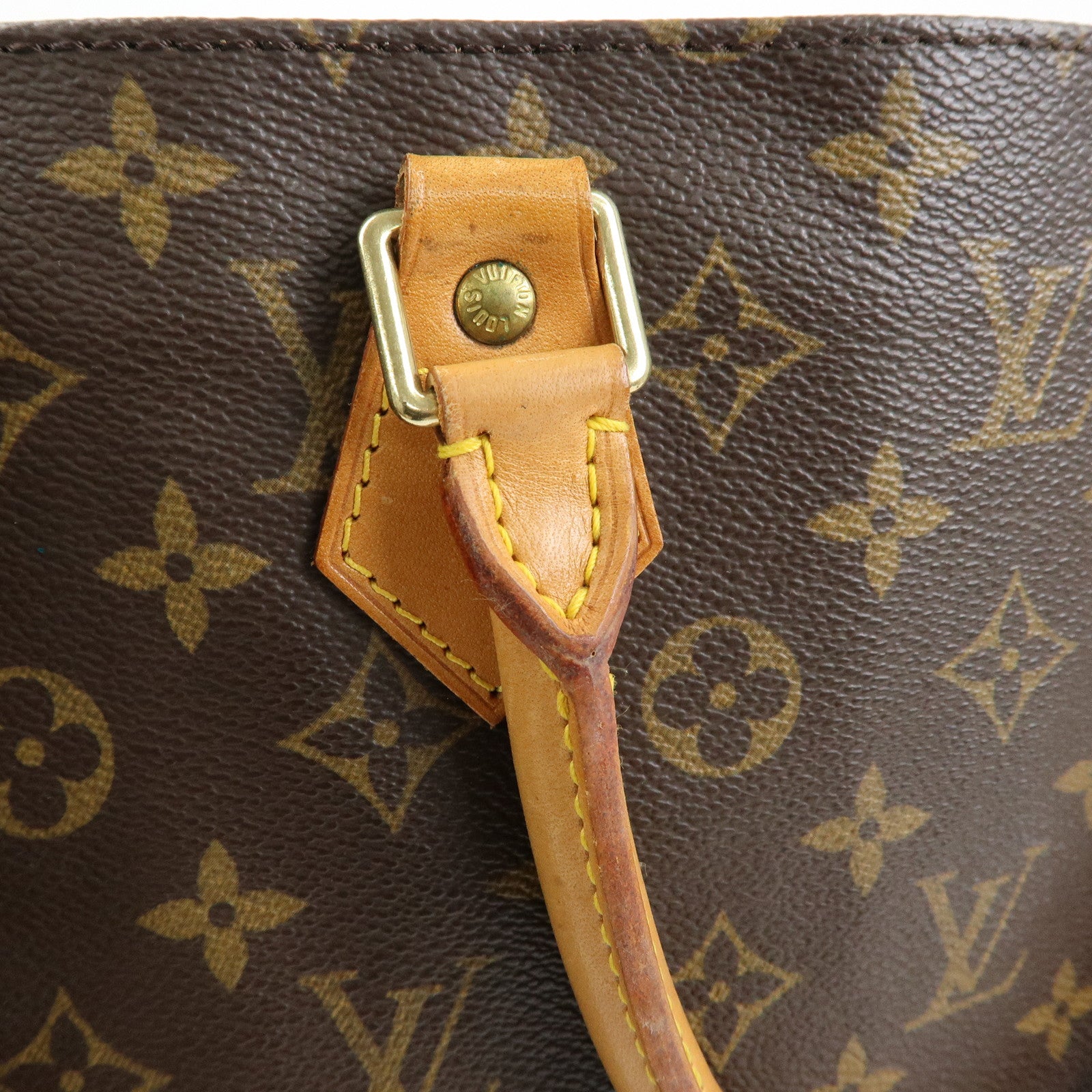 Louis Vuitton Monogram Sac Plat Tote Bag Hand Bag Brown M51140