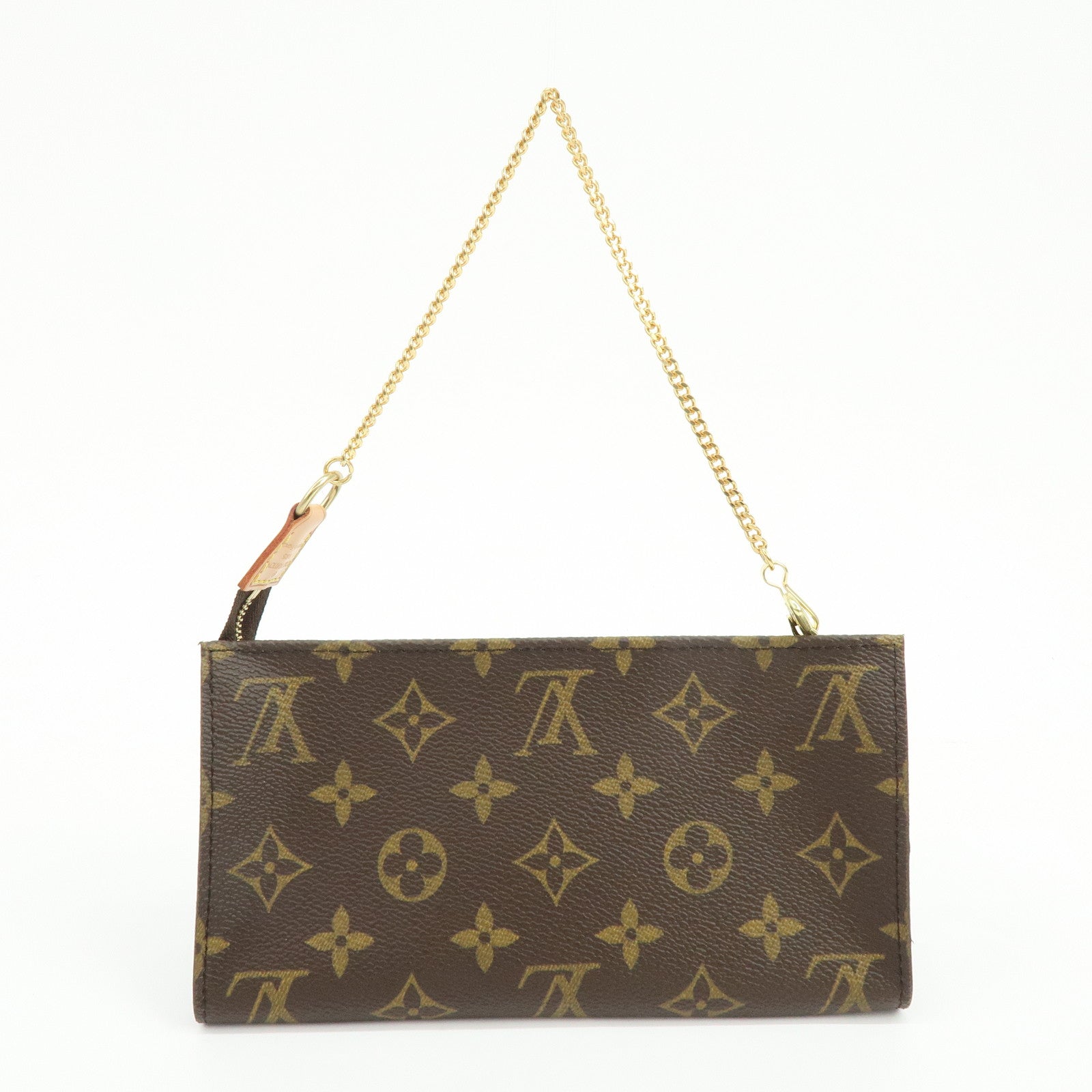 Louis Vuitton Monogram Leather Pouch for Baguette GM Brown Gold