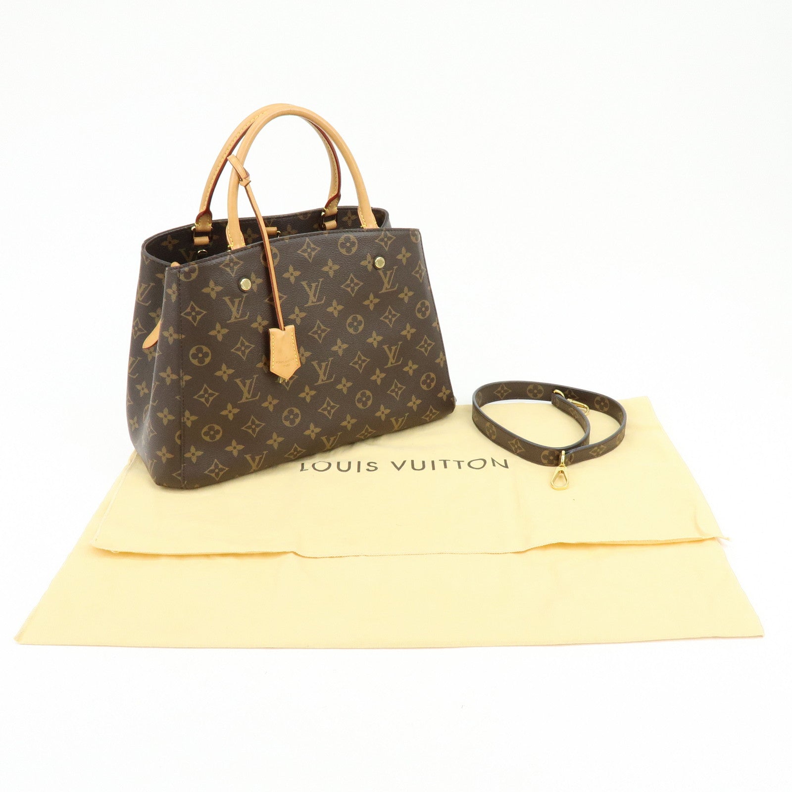 Louis Vuitton Monogram Montaigne MM 2Way Bag Hand Bag Brown M41056