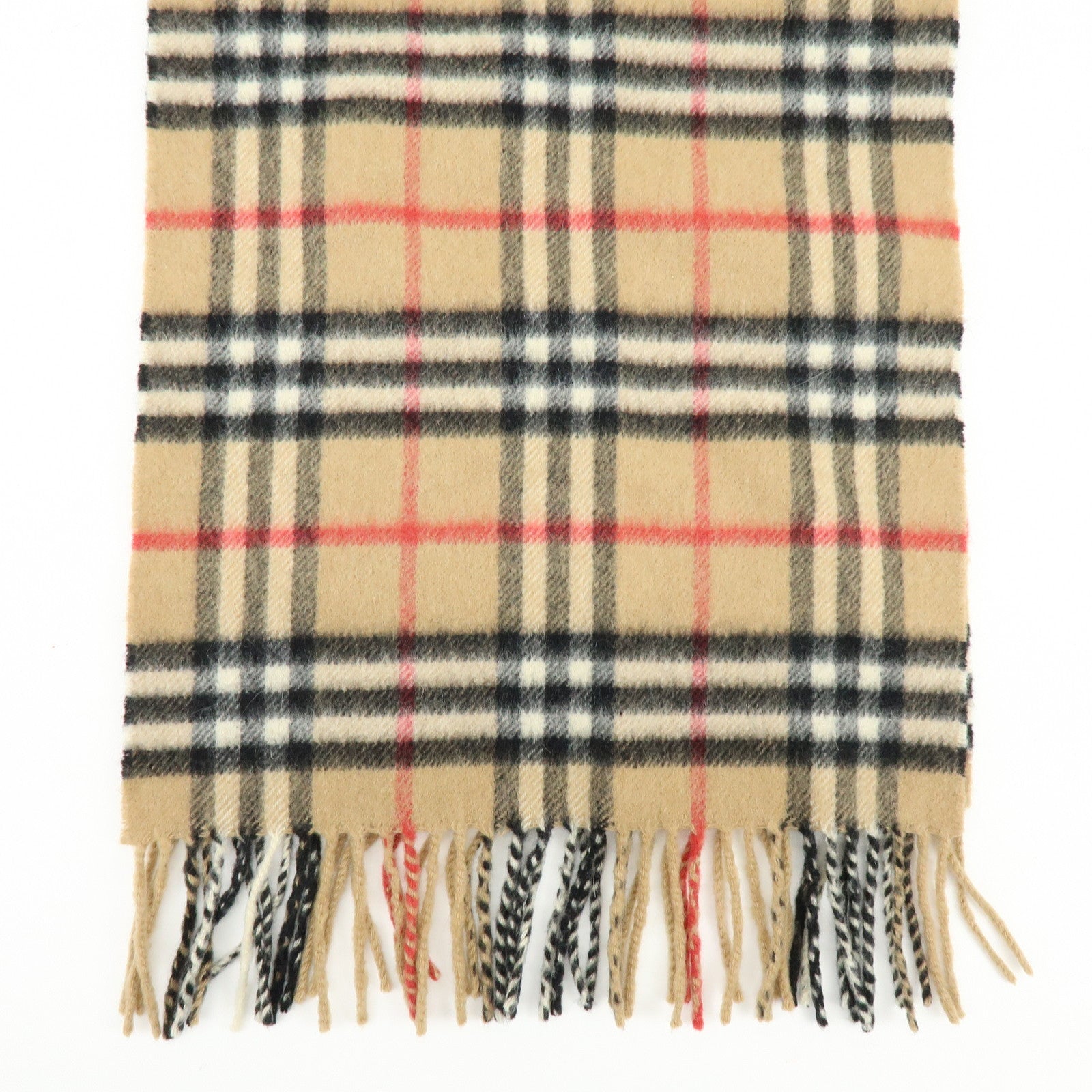 BURBERRY Nova Plaid Cashmere100% Scarf Camel Beige Black Red