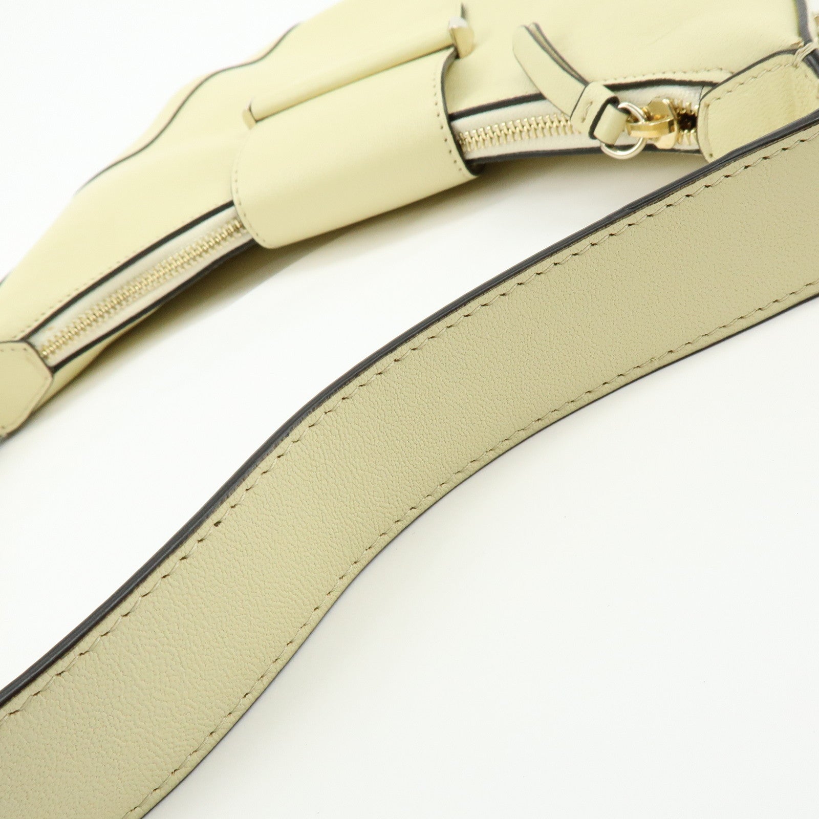 JIMMY CHOO Flap Leather Hand Bag Shoulder Bag Yellow Beige