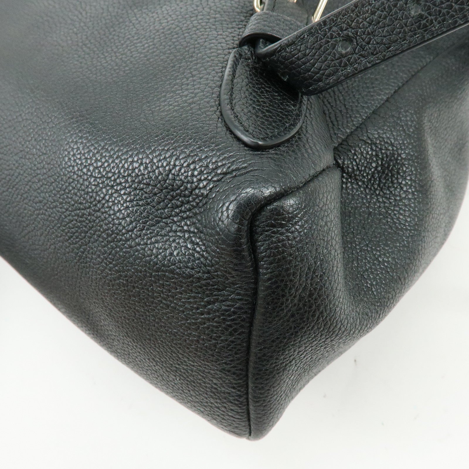 COACH Logo Leather Turn Lock Backpack Rucksack Black