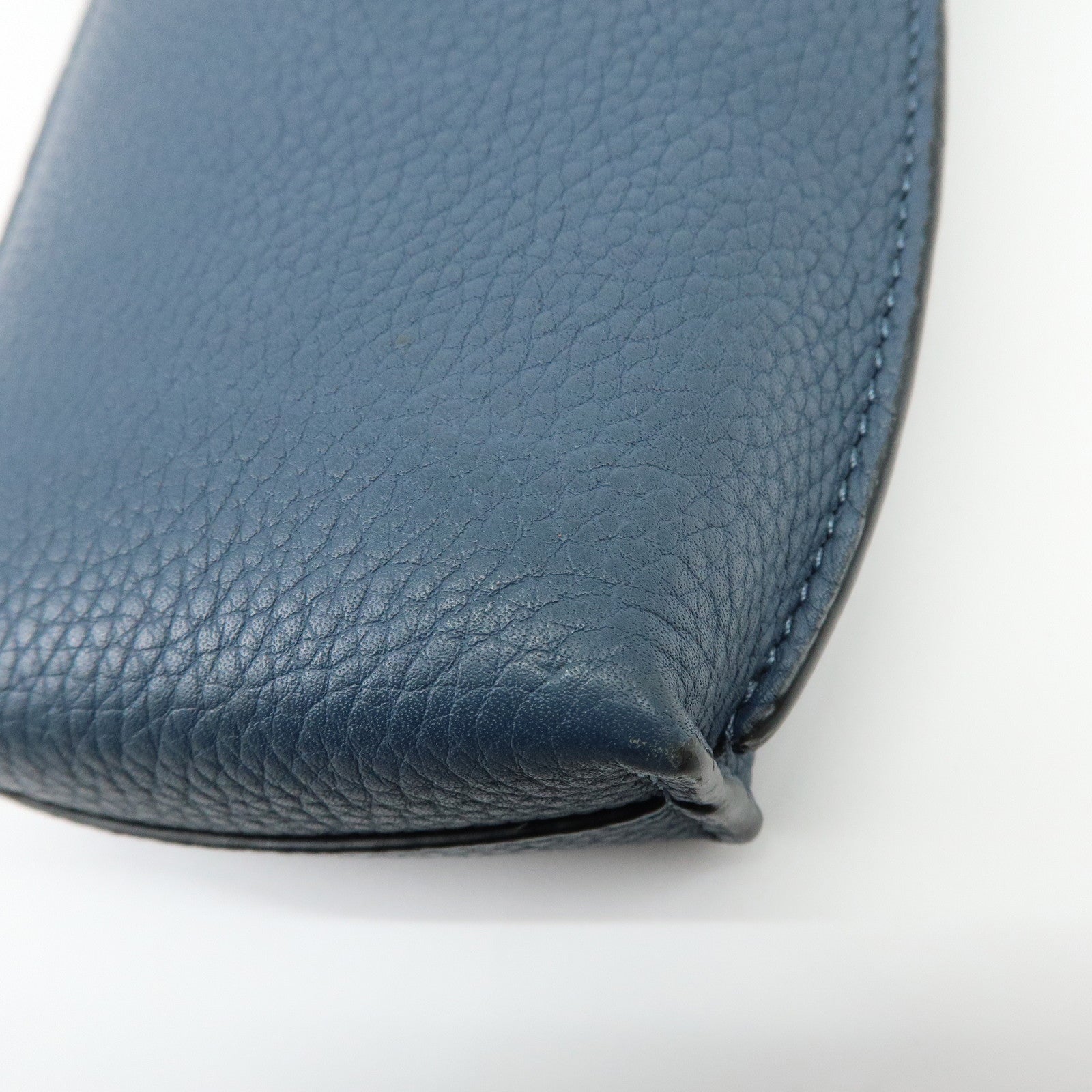 LOEWE Anagram Leather Mini Shoulder Bag Crossbody Bag Blue Brown