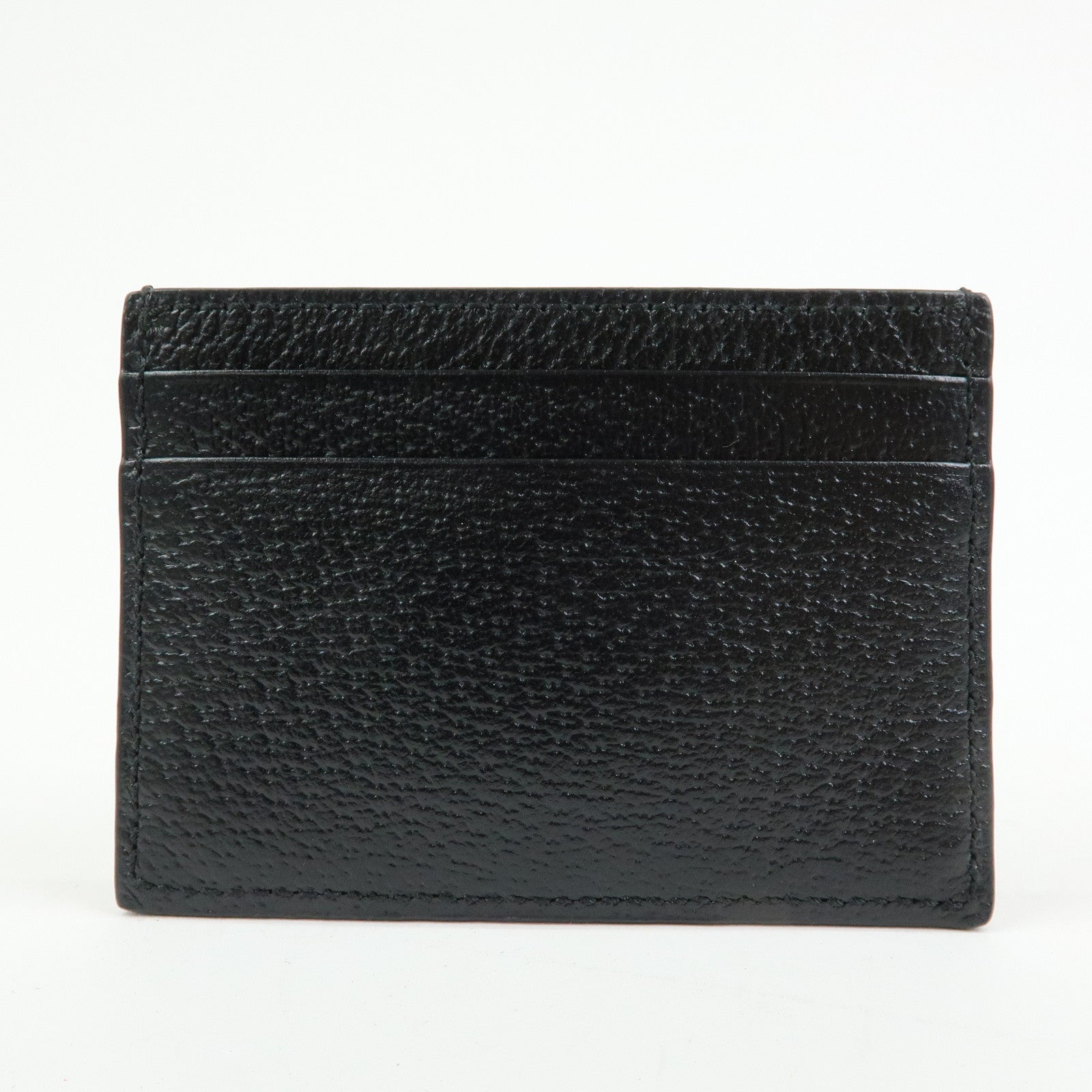 GUCCI Animalier Leather Card Case Card Holder Bee Motif Black 523685