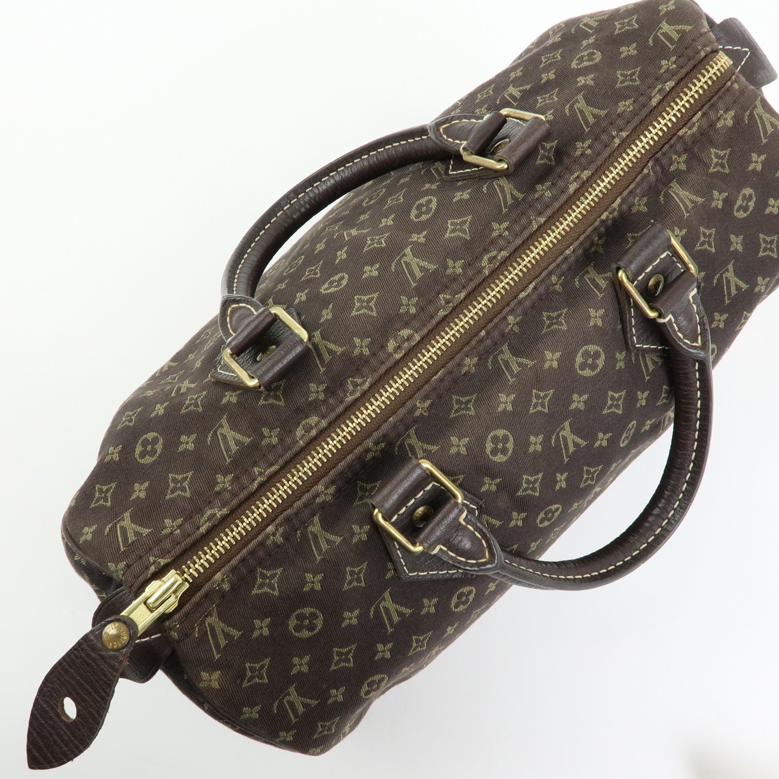 Louis Vuitton Monogram Mini Lin Speedy 30 Boston Hand Bag Ebene M95224