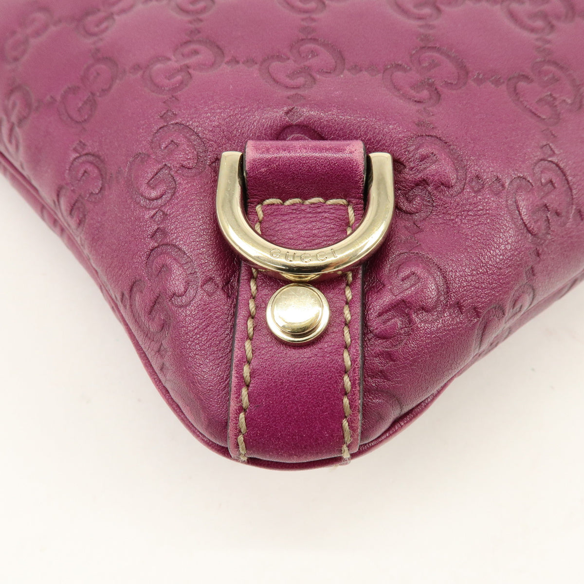 GUCCI Abbey Guccissima Leather Shoulder Bag Crossbody Bag Purple 131326