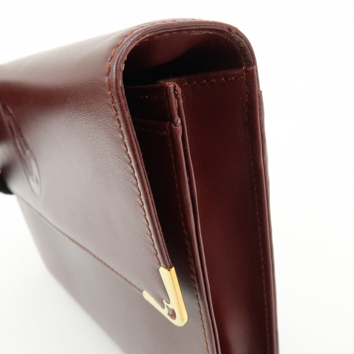 Cartier Must de Cartier Leather Clutch Bag Bordeaux