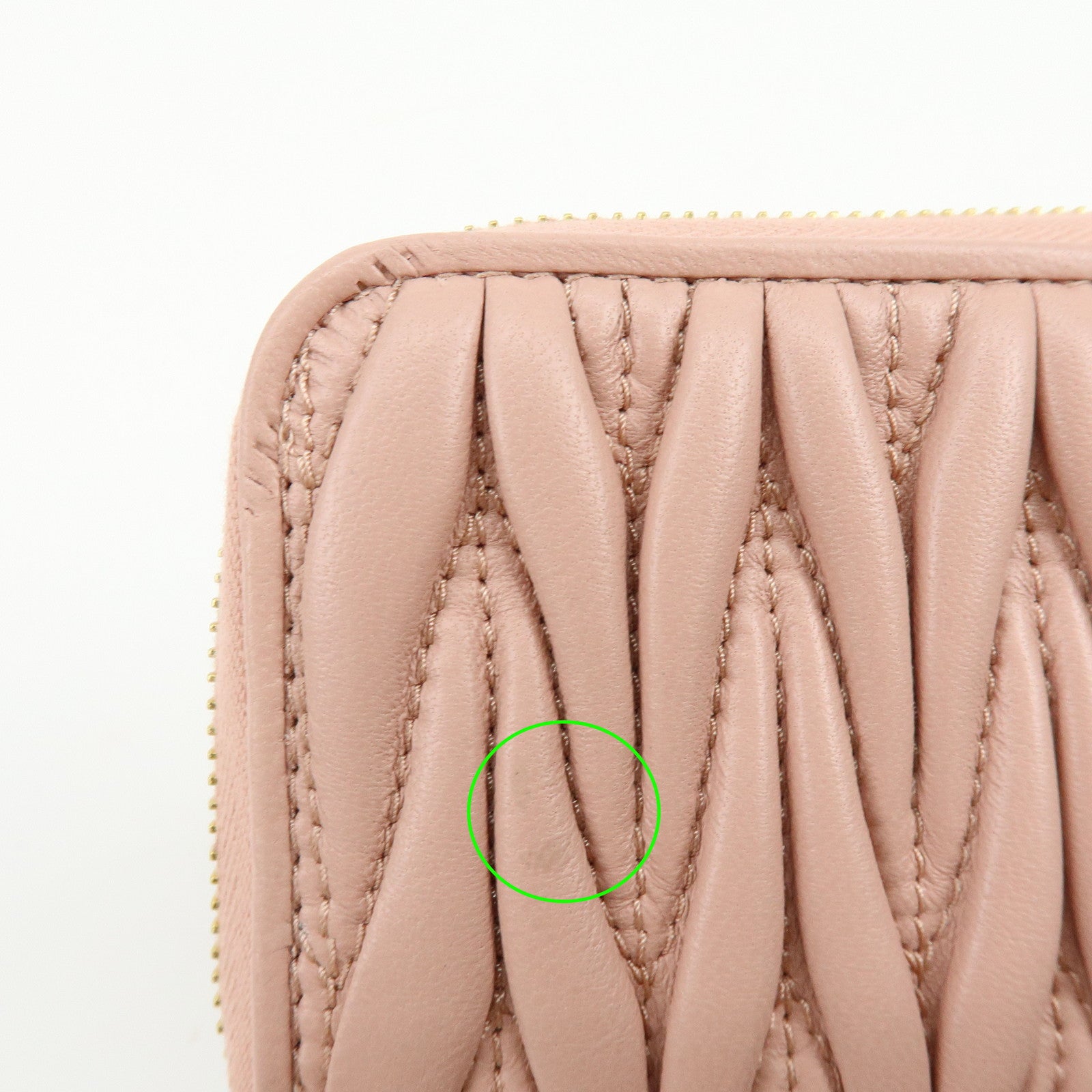 MIU MIU Matelasse Nappa Leather Coin Case Card Case Pink