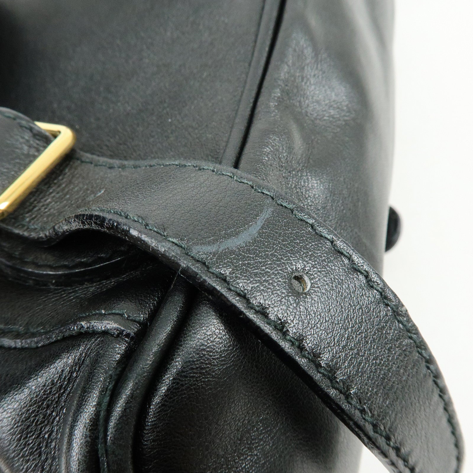GUCCI Bamboo Leather Backpack Rucksack Black 003・2058・0016