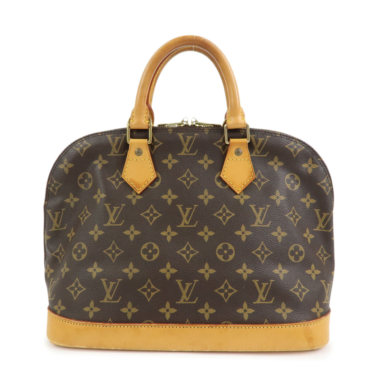 Louis Vuitton Monogram Alma Canvas Leather Hand Bag Brown M51130