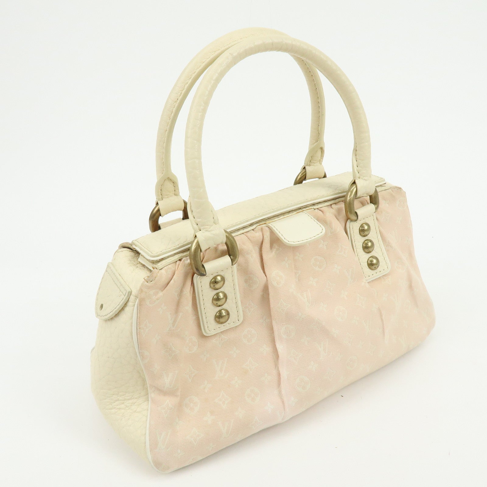 Louis Vuitton Monogram Mini Lin Trapes PM Hand Bag Rose M40062