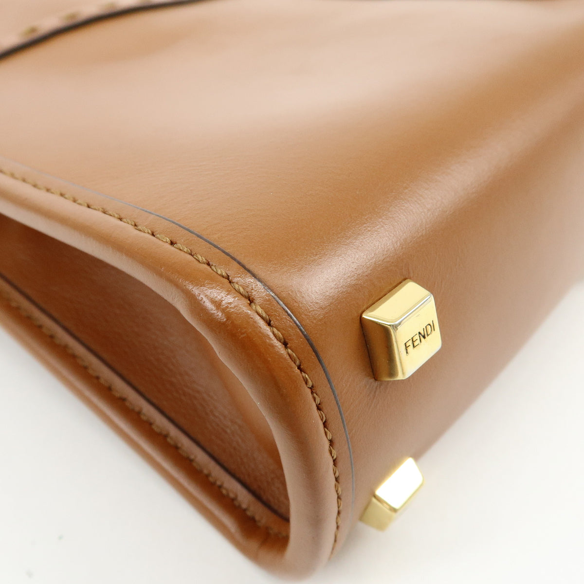 FENDI Sunshine Shopper Small 2Way Bag Shoulder Bag Camel 8BS051