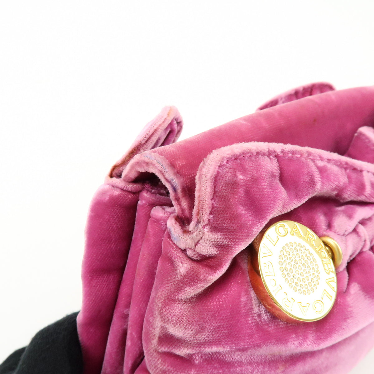 BVLGARI BVLGARI Velour Mini Clutch Bag Clutch Purse Pink