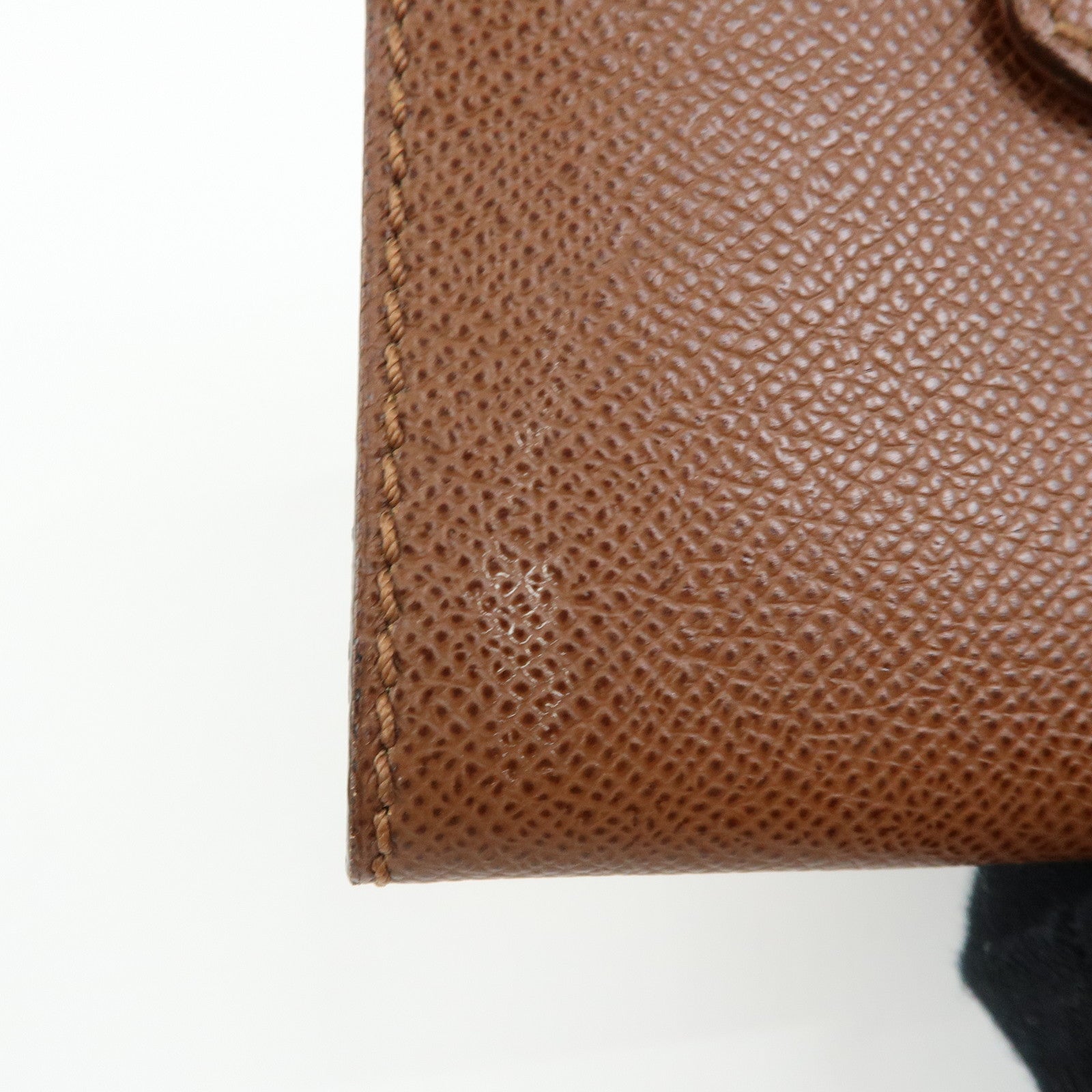 CHANEL COCO Mark Leather Bi-fold Compact Wallet Brown Gold