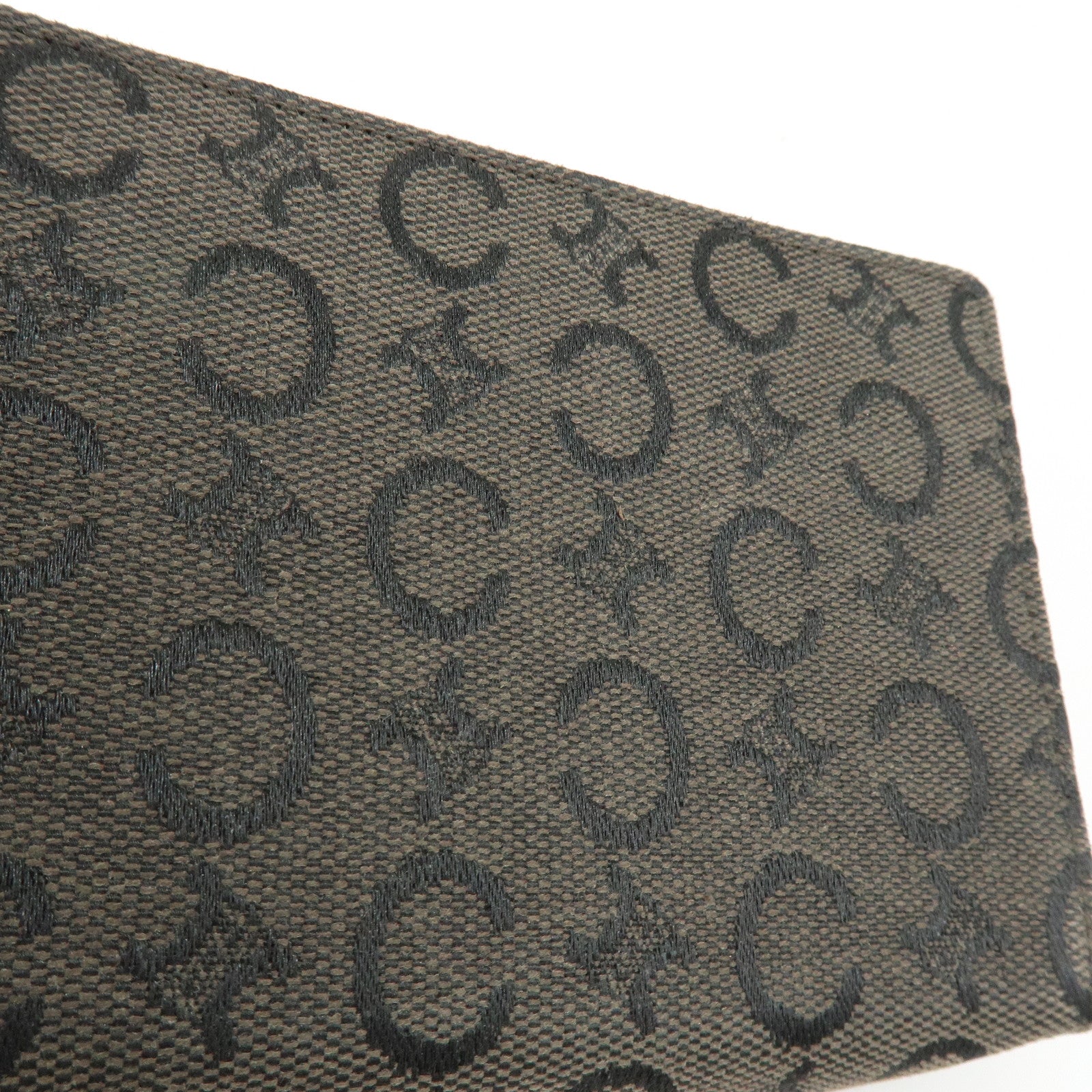 CELINE C Macadam Canvas Mini Cosmetic Pouch Makeup Bag Brown