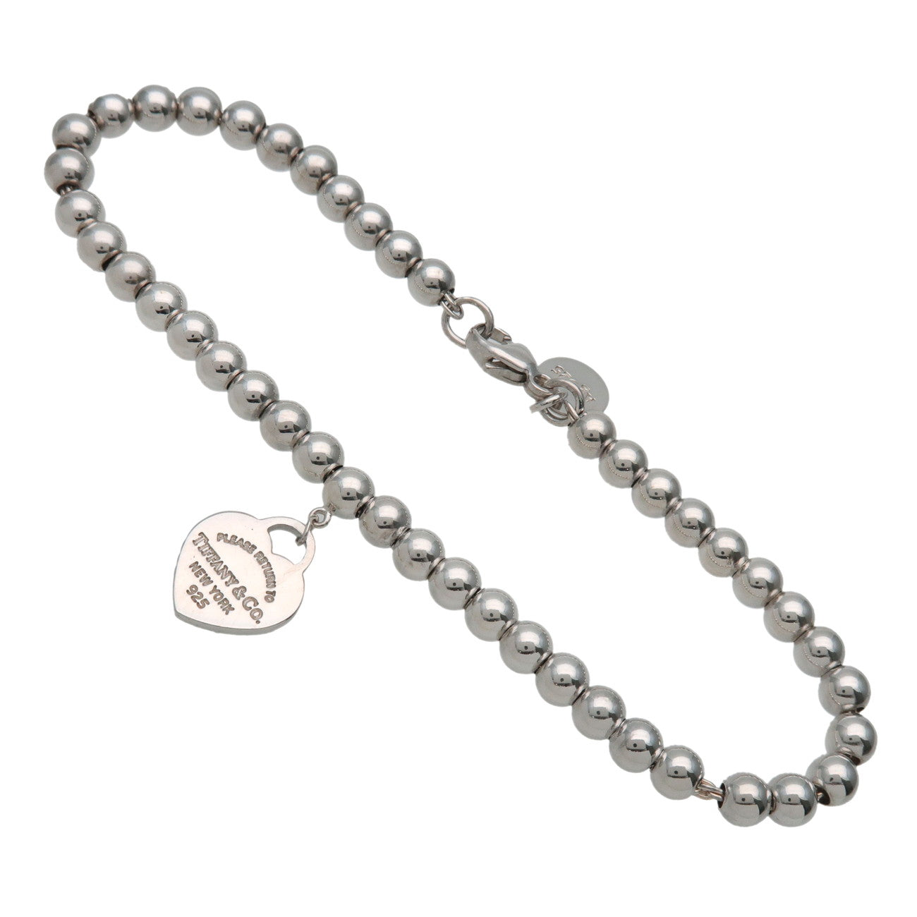Tiffany & Co Return to Tiffany Mini Heart Tag Beads Bracelet SV925 Blue