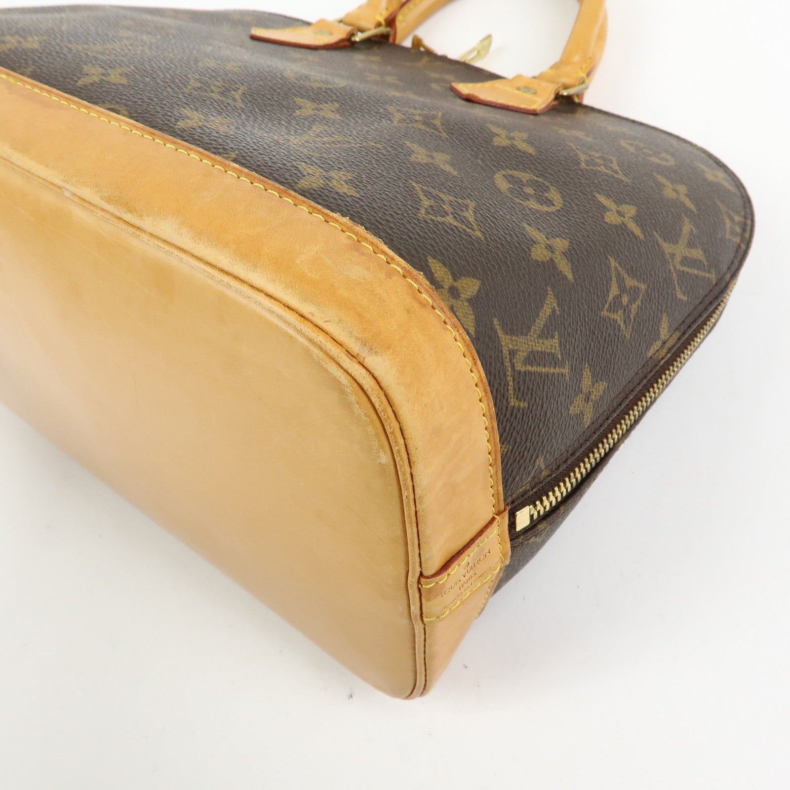 Louis Vuitton Monogram Alma PM Canvas Leather Hand Bag Brown M51130