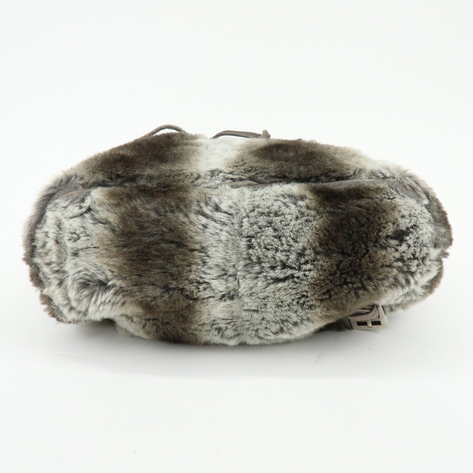 FENDI Zucca Mink like Fur Suede Backpack Rucksuck Gray