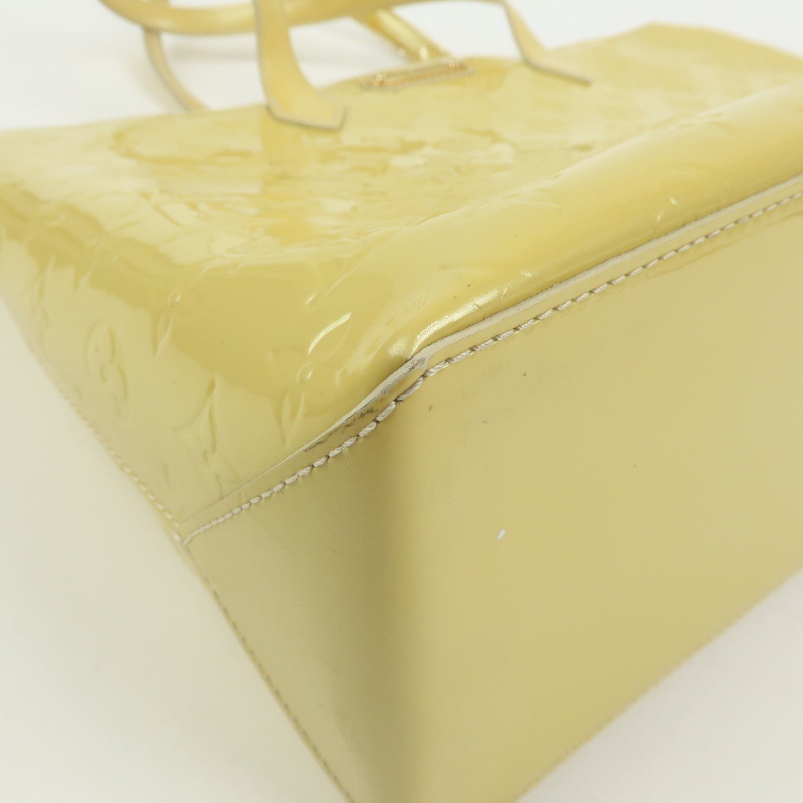 Louis Vuitton Monogram Vernis Wilshire MM Tote Bag Blanc Corail M91441