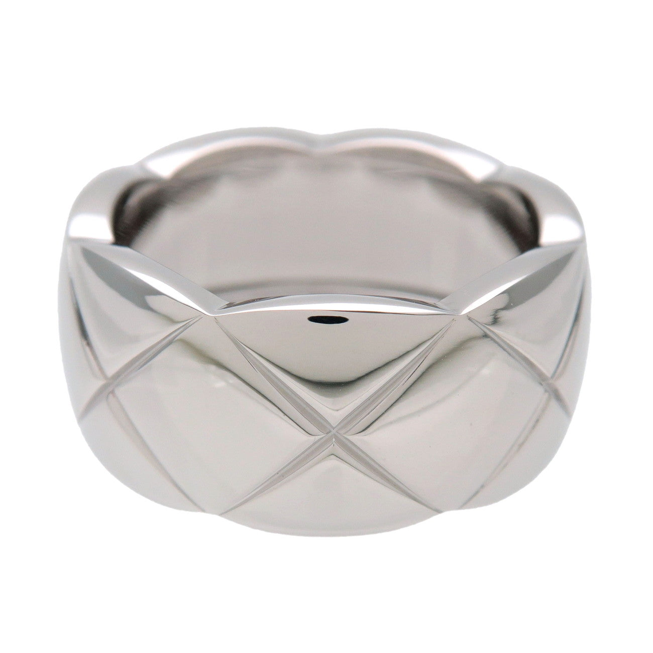 CHANEL COCO Crush Ring Large K18 750WG White Gold #61 US9.5 J10573