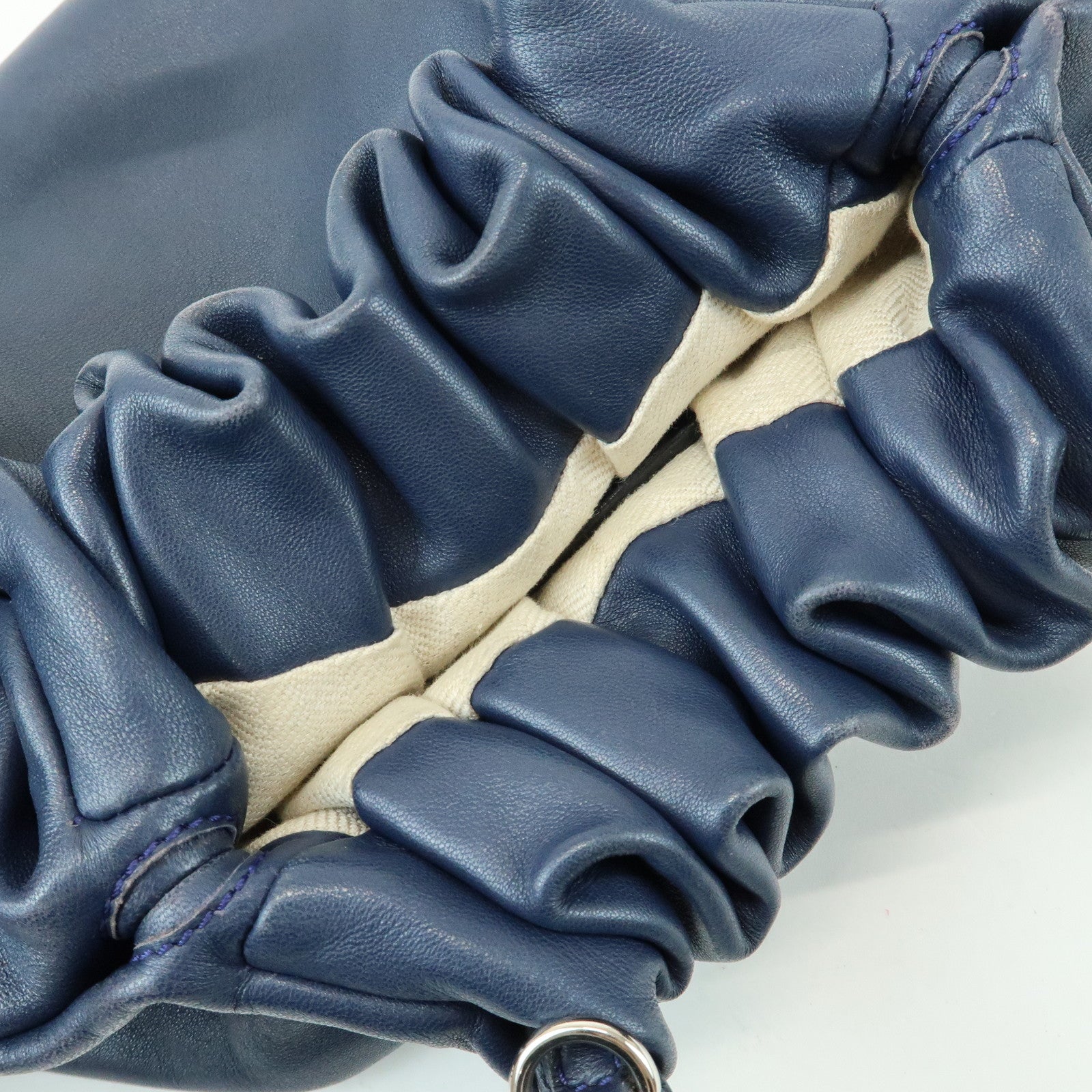 LOEWE Anagram Nappa Leather 2Way Bag Hand Bag Shoulder Bag Navy