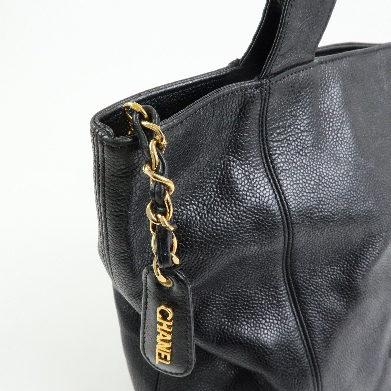 CHANEL COCO Mark Caviarskin Shoulder Bag Tote Bag Black