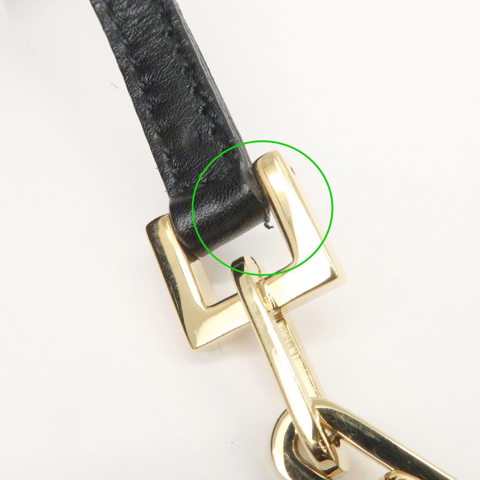 GUCCI Tigar Head Suede Leather Chain Shoulder Bag Black 001.4113 Used