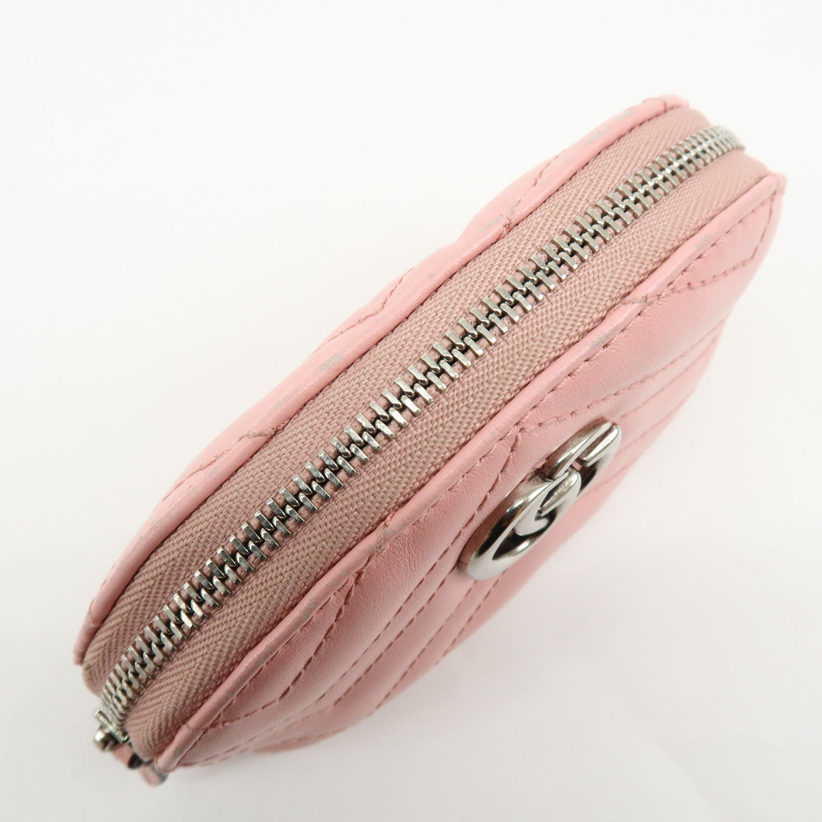 GUCCI GG Marmont Double G Leather Cosmetic Case Key Pouch Pink 625691