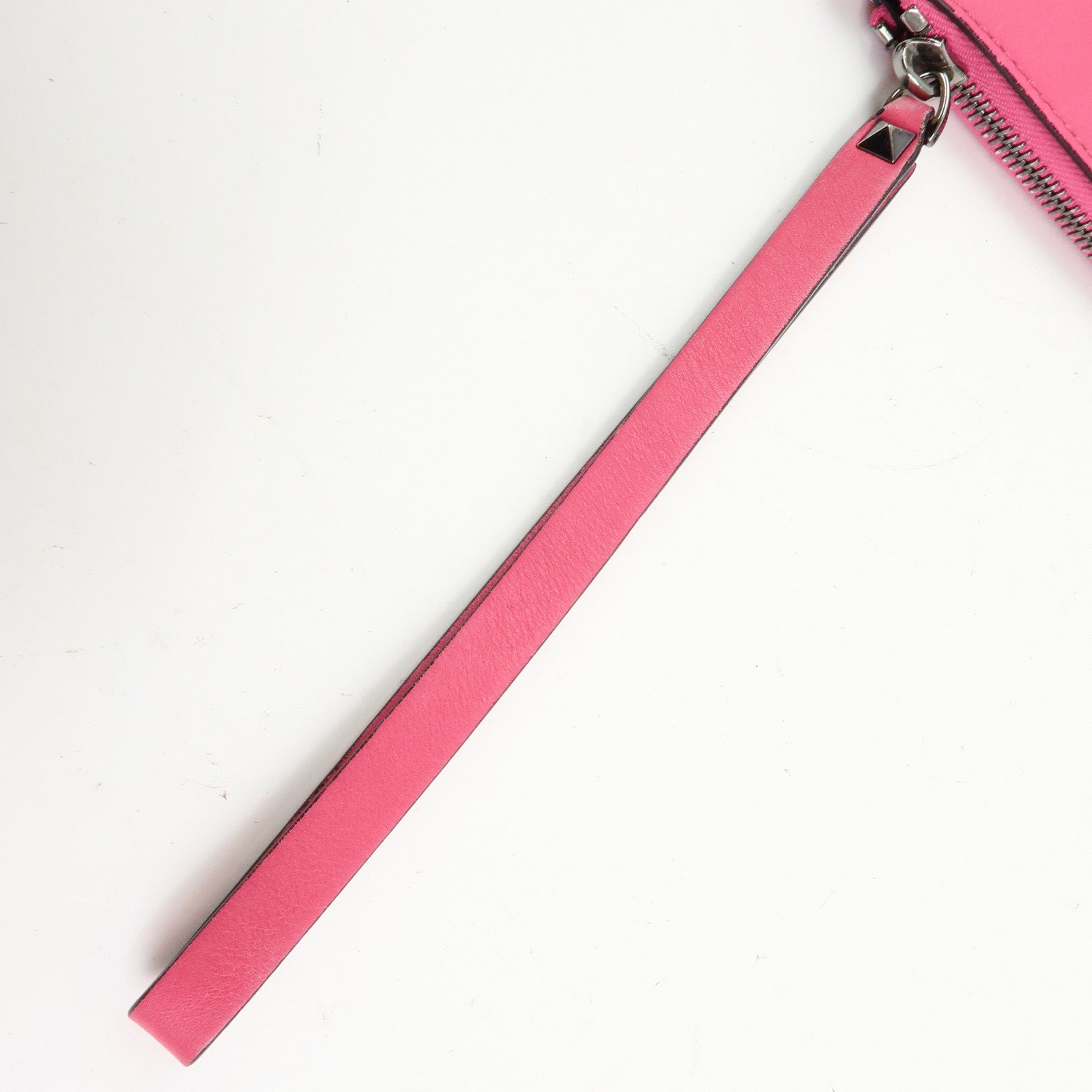 VALENTINO ROCKSTUD Leather Clutch Bag Pouch Pink