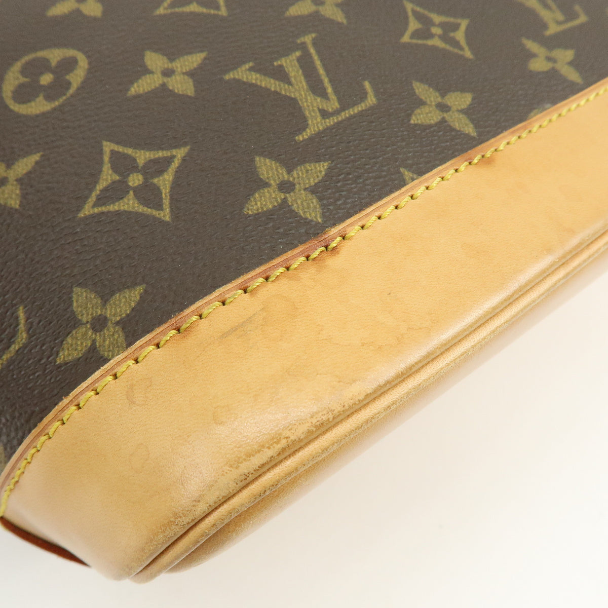 Louis Vuitton Monogram Alma Canvas Leather Hand Bag Brown M51130