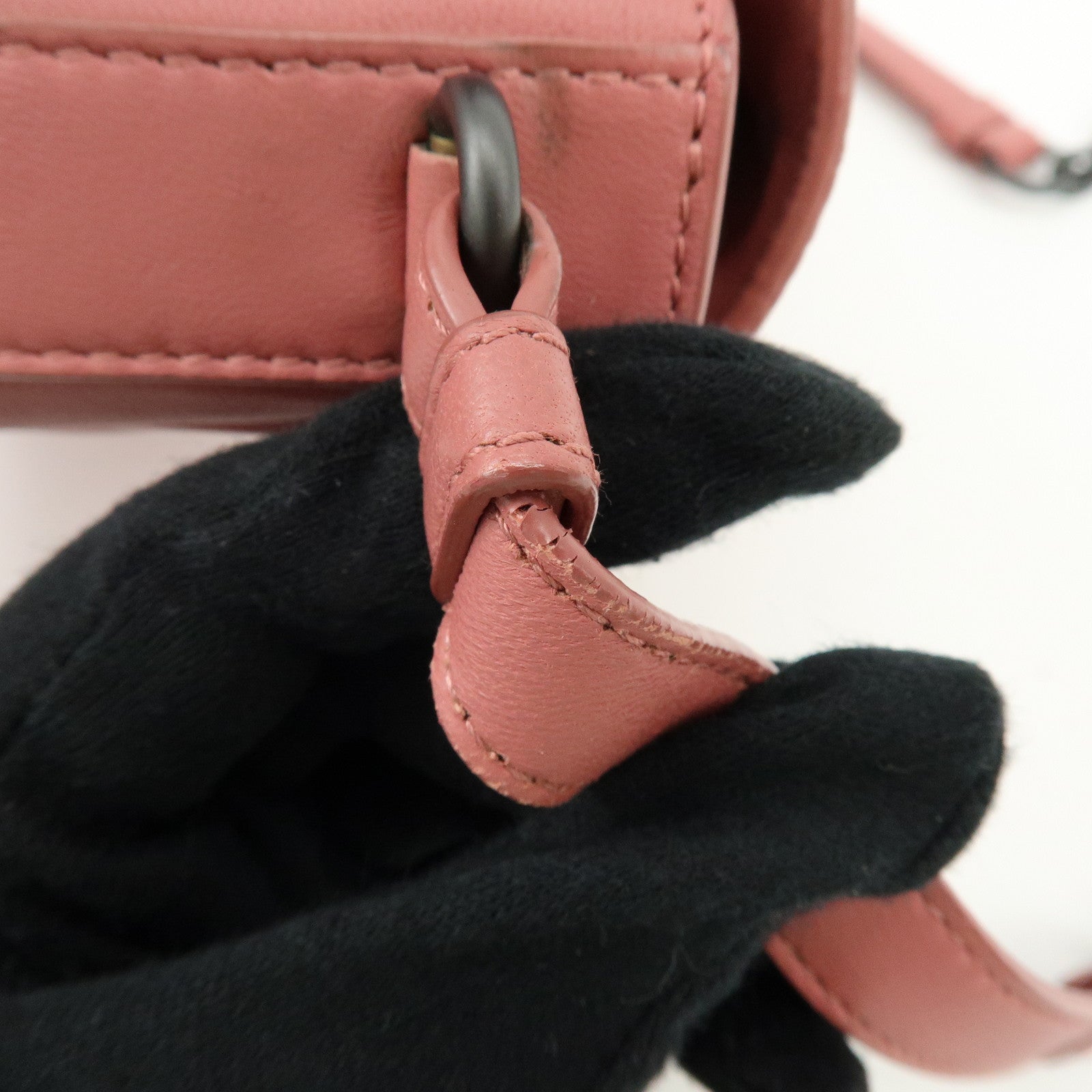 BOTTEGA VENETA Intrecciato Leather Chain Shoulder Bag Pink