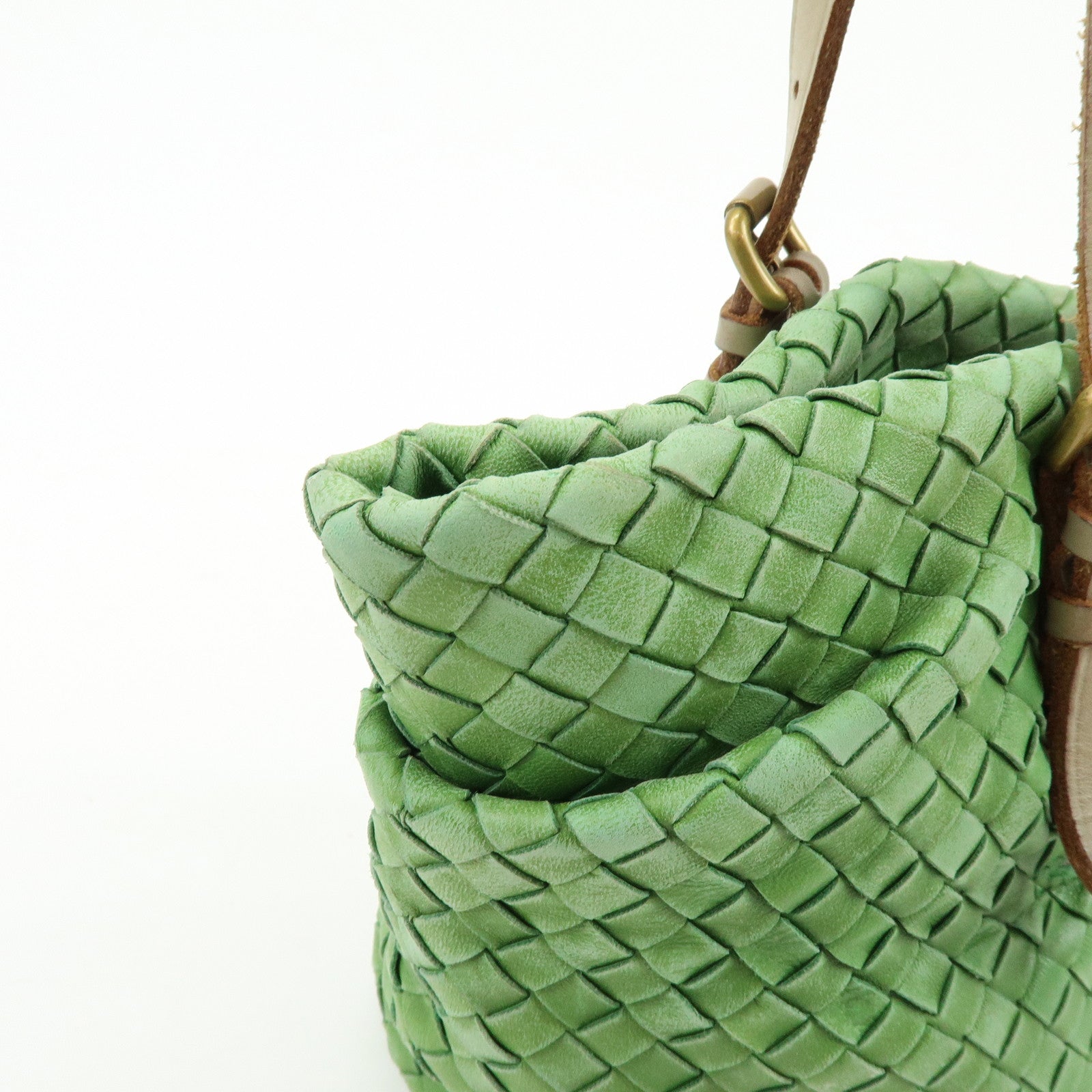 BOTTEGA VENETA Intrecciato Flower Shoulder Bag Tote Bag Green 169759